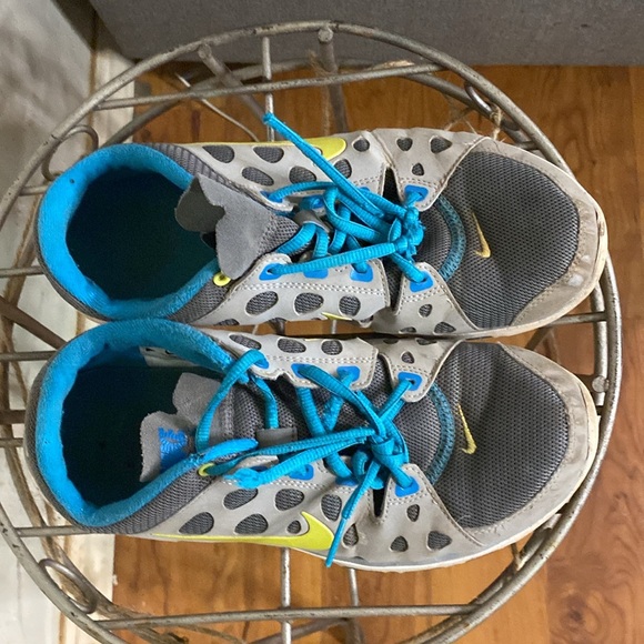 REPOSH,NIKE PRE-LUV TRAINERS KOOL PRINT GRAY,BLUE, YELLOW NIKE CHECK - Picture 2 of 7